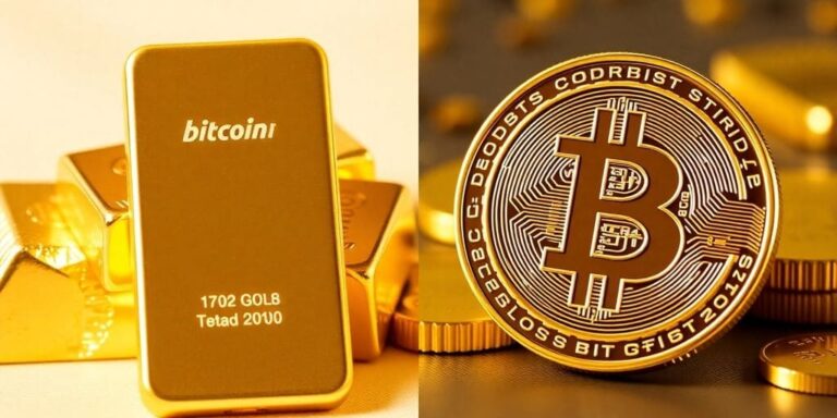 ارزش بازار بیت کوین یا طلا !